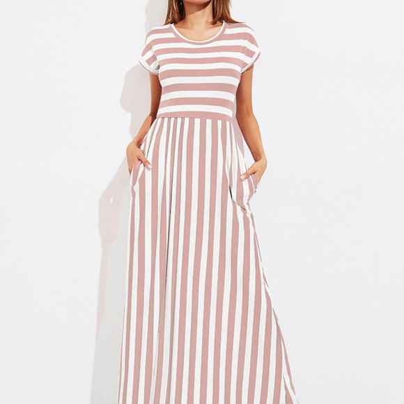 Dresses & Skirts - ❤ Contrast Striped Full Length Dress❤